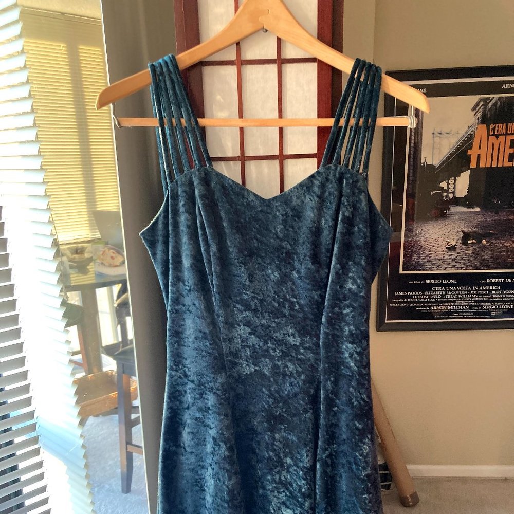 Vintage Crush Green Velvet Skater Dress